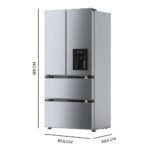 Cecotec Kühlschrank mit französischer Tür 436L - Wasserdispenser - Bolero CoolMarket FD 436WD Inox E. 183 cm Höhe und 83,6 cm Breite, Inverter Plus Kompressor, Total No Frost, Türalarm – Bild 2