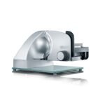 GRAEF. Master M20 - Elektrischer Allesschneider, Made in Germany, Vollstahlmesser Ø 170 mm für feinste Schnitte, Schnittstärke 0-20 mm, Kondensatormotor 170 W, Vollmetall, Schneidemaschine, Silber