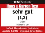 GRAEF. Master M20 - Elektrischer Allesschneider, Made in Germany, Vollstahlmesser Ø 170 mm für feinste Schnitte, Schnittstärke 0-20 mm, Kondensatormotor 170 W, Vollmetall, Schneidemaschine, Silber – Bild 8