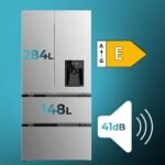 Cecotec Kühlschrank mit französischer Tür 436L - Wasserdispenser - Bolero CoolMarket FD 436WD Inox E. 183 cm Höhe und 83,6 cm Breite, Inverter Plus Kompressor, Total No Frost, Türalarm – Bild 3