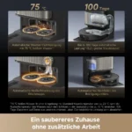 Dreame L40s Pro Ultra Staubsauger Roboter, selbstreinigende Ausfahrbare Wischmopps,19000Pa Saugkraft,Detangling DuoBrush,Hindernisvermeidung, Schwarz – Bild 10