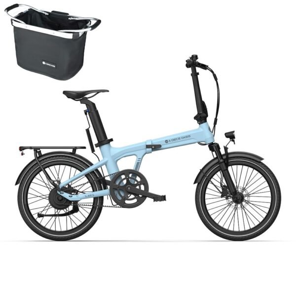A Dece Oasis ADO E-Bike Air 20S E-Fahrrad Faltbar, klapprad Riemenantrieb,Citybike, 1 Gang, Hintermotor, 250W, 25KM/H,ebike Damen/Herren,StVZO (Blau)