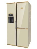 Kaiser Side-by-Side Kühlschrank KS 90300 ElfAD Bio • Art Deco Kühl-Gefrierkombination 538L • No Frost • Fresh ICE System • Inverter-Kompressor • Elfenbein Glas Antique Gold – Bild 2