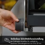 GRAEF. Master M20 - Elektrischer Allesschneider, Made in Germany, Vollstahlmesser Ø 170 mm für feinste Schnitte, Schnittstärke 0-20 mm, Kondensatormotor 170 W, Vollmetall, Schneidemaschine, Silber – Bild 5