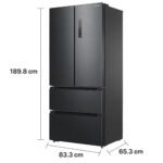 HEINNER HCFD-M516INVHDXE++ French‑Door Kühlschrank – 516 L Gesamtvolumen, Full No‑Frost, Inverter‑Kompressor, LED‑Touch‑Display, Dark Inox, Energieklasse E, 5‑Jahres-Garantie (Anthrazit) – Bild 3