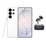 Samsung Galaxy S26 Ultra AI Smartphone mit Galaxy AI, Ohne Vertrag, Android, Privacy Display, 12 GB RAM, 512 GB Speicher, White, 3 Jahre Herstellergarantie, inkl. Galaxy Buds 4 Pro Schwarz