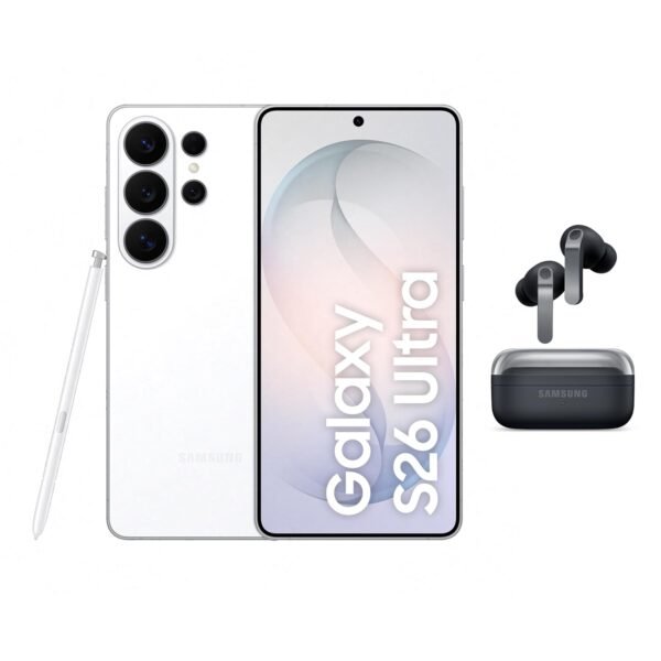 Samsung Galaxy S26 Ultra AI Smartphone mit Galaxy AI, Ohne Vertrag, Android, Privacy Display, 12 GB RAM, 512 GB Speicher, White, 3 Jahre Herstellergarantie, inkl. Galaxy Buds 4 Pro Schwarz