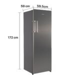 HEINNER Gefrierschrank HFF-HS240NFXE++, 240 L, Energieklasse E, Full No Frost, Inverter-Kompressor, Multi Air Flow, digitales Display, Super Freezing, 7 Gefrierfächer, LED-Licht, Inox-Look – Bild 3