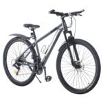 LSBIKE Mountainbike 24/26/27.5/29 Zoll, 21 Gang Schaltung MTB Fahrrad, All-Terrain Mountain Bike mit Doppelscheibenbremse und Gabelfederung, Outdoor Fahrräder mit Wasserflaschenhalter (Grau, 24 Zoll) – Bild 8