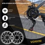 LSLIFE 24/26/27.5/29 Zoll Mountainbike 21 Geschwindigkeiten Fahrrad Leichtgewicht Aluminium Rahmen Fahrrad für Erwachsene Männer Frauen, Verriegelung Federgabel, Doppelscheibenbremse (24 Zoll Grau) – Bild 7
