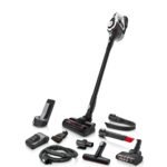 Bosch Akku-Staubsauger Unlimited Gen2 Serie 8 BSS825ALL, beutellos, bis 45 Min Laufzeit, austauschbarer Akku, Schnellladegerät, Hartboden-Softdüse mit LED, XXL-Polsterdüse, Fugendüse, weiß