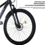 LSLIFE 24/26/27.5/29 Zoll Mountainbike 21 Geschwindigkeiten Fahrrad Leichtgewicht Aluminium Rahmen Fahrrad für Erwachsene Männer Frauen, Verriegelung Federgabel, Doppelscheibenbremse (24 Zoll Grau) – Bild 5