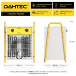 DAHTEC 22 kW Elektro Heizlüfter Große Räume mit Thermostat & 3 Heizstufen – Bild 5