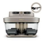 Ninja CRISPi DualZone Glas Air Fryer, Heißluftfritteuse mit 2 Körben, 8 Funktionen, zwei Gerichte gleichzeitig zubereiten, PFAS-freie Glasbehälter, Stein Gold DD103EUSD1 – Bild 4