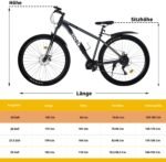 LSLIFE 24/26/27.5/29 Zoll Mountainbike 21 Geschwindigkeiten Fahrrad Leichtgewicht Aluminium Rahmen Fahrrad für Erwachsene Männer Frauen, Verriegelung Federgabel, Doppelscheibenbremse (24 Zoll Grau) – Bild 2