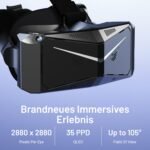 Pimax Crystal Light Hochauflösendes PC VR-Headset & VR-Brille mit 8K-Auflösung & 120Hz – Für SteamVR-Spiele, Flug- & Rennsimulatoren – Inklusive Controller, Vollzahlungs-Version – Bild 5