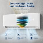 Energieeffiziente Split-Klimaanlage 9000 BTU (2,7 kW), Inverter-Technologie Kühlen & Heizen A++, Sehr leise R32 Wandmontage WiFi & App Steuerung Timer Für Räume bis 80 – Bild 5