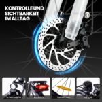 GEBIKE E Bike Damen Herren, 26 Zoll Elektrofahrrad bis zu 90 km Reichweite, 250W Motor 55 Nm, 36V 13Ah Akku, Shimano 7-Gang Schaltung,Scheibenbremsen, für Pendeln, Einkaufen und Freizeit - Grau – Bild 6