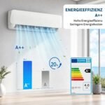 Thaookte Split Klimaanlage 9000 BTU，Split Kältegerät mit Heizen, R32 Kühlen, Entfeuchten und Lüften, Klimaanlage Wandmontage bis 110㎡, Ultraleise, Fernbedienung & APP, 24h-Timer[Energieklasse A++] – Bild 6