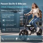 Finbike E-Bike Klapprad 14 Zoll, Elektrofahrrad mit 36V 12Ah Akku für Herren & Damen, 50KM Reichweite, 250W Motor, APP-Steuerung, Faltbares City Bike mit LED-Licht, Leicht & Kompakt für Pendler – Bild 4