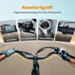 Finbike Elektrofahrrad mit Abnehmbarer 36V 13Ah Akku Bis zu 90KM, 26 Zoll E Bike mit 7 Gang Getriebe für Herren Damen Pendler Reisen Übung,60N.m 250W Motor Elektro Fahrrad mit LCD-Display – Bild 6