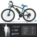 ANCHEER E Bike, 27,5" Trekkingrad E-Bike Herren Damen mit Abnehmbarer 36V 10.4Ah Akku, 250W Motor, 100km Reichweite, 7-Gang Elektrofahrrad, Pedelec E-Mountainbike für Erwachsene – Bild 7