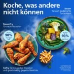 Philips Steam Airfryer 5000 Megabasket Heißluftfritteuse, Silber, 9,5 L – Bild 6