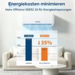 EuKer Split-Klimaanlage 9000 BTU (2,7 kW) Inverter, Energieeffizienzklasse A++, Kühlen & Heizen, Sehr leise, Kältemittel R32, Wandmontage, WiFi & App-Steuerung, Timer, für Wohnräume – Bild 5