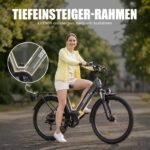 GEBIKE E Bike Damen Herren, 26 Zoll Elektrofahrrad bis zu 90 km Reichweite, 250W Motor 55 Nm, 36V 13Ah Akku, Shimano 7-Gang Schaltung,Scheibenbremsen, für Pendeln, Einkaufen und Freizeit - Grau – Bild 9