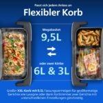 Philips Steam Airfryer 5000 Megabasket Heißluftfritteuse, Silber, 9,5 L – Bild 13