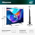 Hisense 43E6DS Fernseher 43 Zoll, 4K UHD Smart TV, Hi View AI Engine, 60Hz Game Mode Plus, Dolby Vision, 4K Upscaler, DTS Virtual, X, Smooth Motion, Airplay, Sprachsteuerung, 2026 – Bild 2