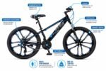 Cyclux 26 Zoll Mountainbike für Jugendliche | Für Körpergröße ca. 140–165 cm | Shimano 21-Gang Schaltung | Scheibenbremsen | Blau – Bild 3