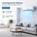 18000 BTU Split Inverter Anlage 3,5 kW Kühlen & Heizen | A++ Effizienz, R32, WiFi App Steuerung, leise | Bis 105 qm Nutzfläche, mit sämtlichem Montagezubehör – Bild 4