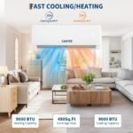 Split Klimaanlage mit Heizen A++ / Kühlen A++, 9000 BTU (2.7 kW) Inverter Klimagerät, Ultraleise, Energiesparmodus, WiFi & App, bis 70qm, Klimagerät Wandmontage R32 Kältemittel, Montagematerial – Bild 2
