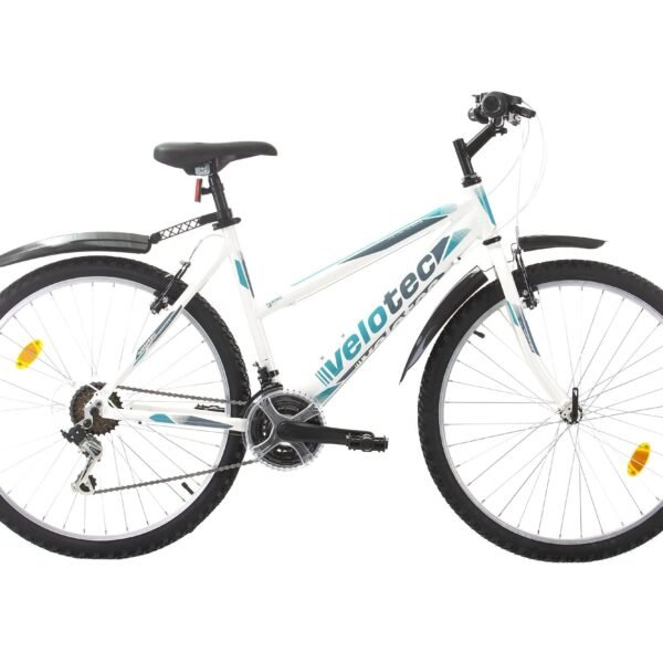 Multibrand PROBIKE 6th Sense 26 Zoll Mountainbike ALU Rahmen 18 Gang, Mädchen-Fahhrad & Damen-Fahhrad geeignet ab 155 cm - 175 cm (Weiß Blau Aluminium)