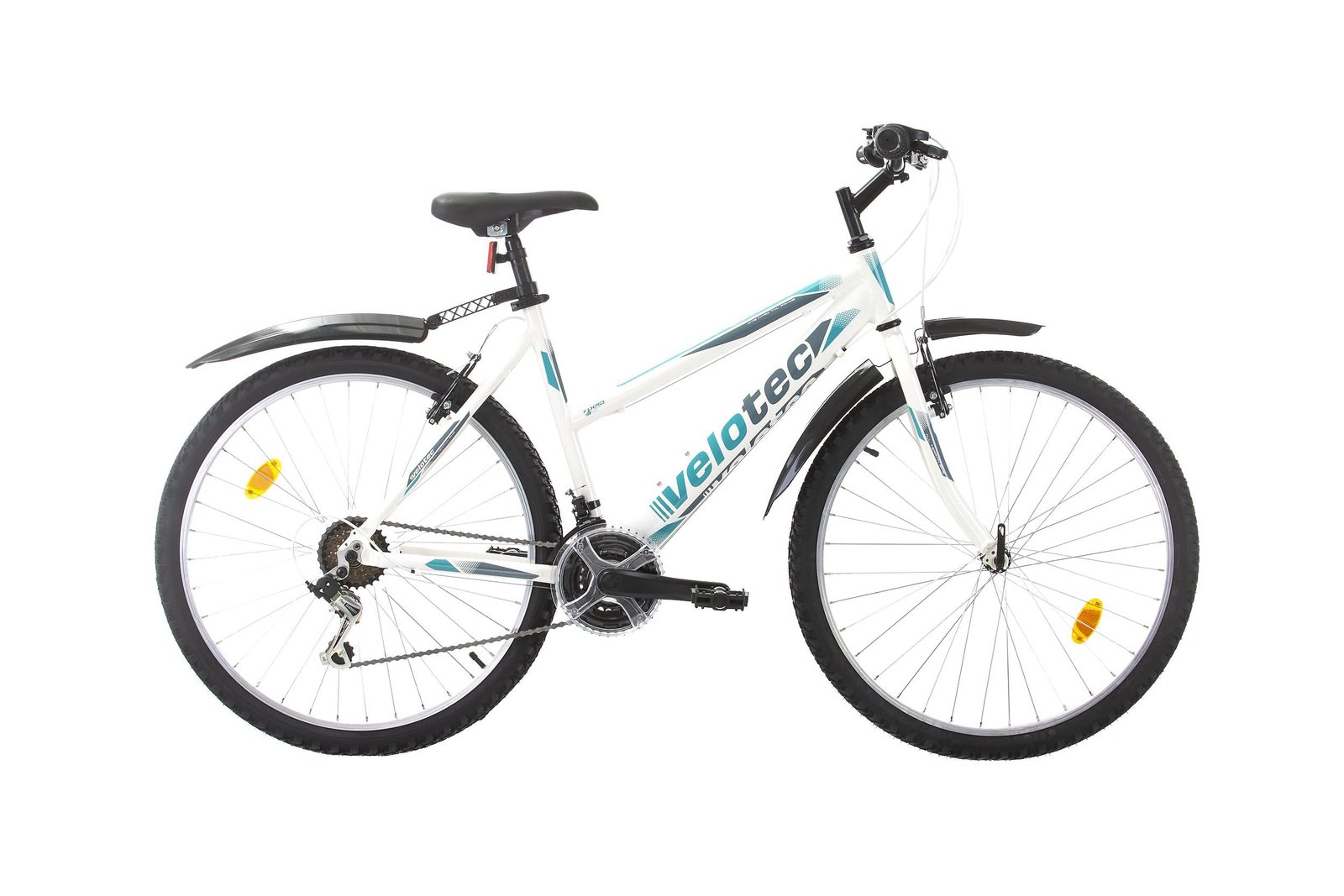 71oL4L4qJJL Multibrand PROBIKE 6th Sense 26 Zoll Mountainbike ALU Rahmen 18 Gang, Mädchen-Fahhrad & Damen-Fahhrad geeignet ab 155 cm - 175 cm (Weiß Blau Aluminium) – Bild 1