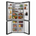 HEINNER HSBS-M515MDINVHGBKE++ Side-by-Side Kühl-Gefrierkombination, 515 L, No Frost, Inverter-Kompressor, Energieklasse E, Touch-Display, Vario Temp, Super Cooling, Super Freezing, Schwarzes Glas – Bild 3