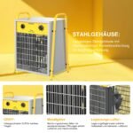 DAHTEC 22 kW Elektro Heizlüfter Große Räume mit Thermostat & 3 Heizstufen – Bild 4