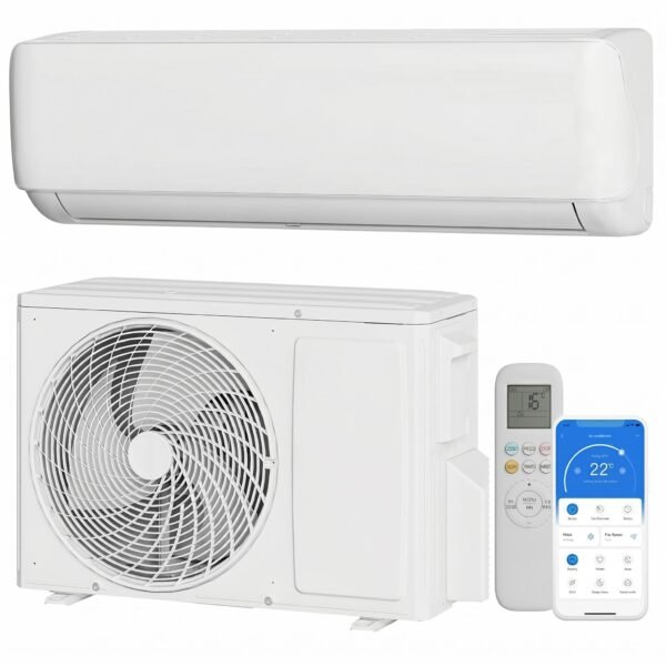 Thaookte Split Klimaanlage 9000 BTU，Split Kältegerät mit Heizen, R32 Kühlen, Entfeuchten und Lüften, Klimaanlage Wandmontage bis 110㎡, Ultraleise, Fernbedienung & APP, 24h-Timer[Energieklasse A++]