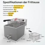Valgus Professionelle elektrische Fritteuse aus Edelstahl 3300W 16L – Bild 2
