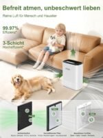 KNKA Luftreiniger für Raucher & Haustierbesitzer, CADR 300m³/h bis 53m² – Bild 3