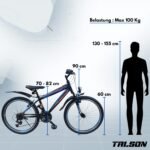 Talson 24 Zoll Mountainbike Fahrrad MIT GABELFEDERUNG & Beleuchtung 21-Gang Shimano Faster BBO – Bild 3