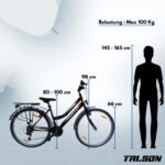 Talson 26 Zoll Damenrad Shimano 21Gang 26" Damen Fahrrad Black mit Beleuchtung nach STVZO – Bild 3