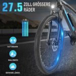 ANCHEER E Bike, 27,5" Trekkingrad E-Bike Herren Damen mit Abnehmbarer 36V 10.4Ah Akku, 250W Motor, 100km Reichweite, 7-Gang Elektrofahrrad, Pedelec E-Mountainbike für Erwachsene – Bild 6