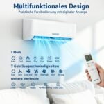 EuKer Split-Klimaanlage 9000 BTU (2,7 kW) Inverter, Energieeffizienzklasse A++, Kühlen & Heizen, Sehr leise, Kältemittel R32, Wandmontage, WiFi & App-Steuerung, Timer, für Wohnräume – Bild 6