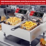 CROSSON 12L Elektrische Fritteuse mit doppeltem Tank und rotierendem Fritteusenkopf, 30-Minuten-Timer, EGO-Thermostat, Aufsatzfritteuse für den gewerblichen Gebrauch – Bild 2