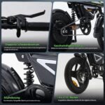 Finbike E-Bike Klapprad 14 Zoll, Elektrofahrrad mit 36V 12Ah Akku für Herren & Damen, 50KM Reichweite, 250W Motor, APP-Steuerung, Faltbares City Bike mit LED-Licht, Leicht & Kompakt für Pendler – Bild 8
