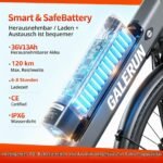 GaleRun E-Bike Hydraulikbremsen26''für Erwachsene 7Gang Städtische Pendler – Bild 3