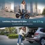 Finbike E-Bike Klapprad 14 Zoll, Elektrofahrrad mit 36V 12Ah Akku für Herren & Damen, 50KM Reichweite, 250W Motor, APP-Steuerung, Faltbares City Bike mit LED-Licht, Leicht & Kompakt für Pendler – Bild 5