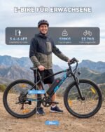 ANCHEER BIKFUN E Bike, 27,5" Trekkingrad E-Bike Herren Damen mit Abnehmbarer 36V 10.4Ah Akku, 250W Motor, 100km Reichweite, Elektrofahrrad mit 7-Gang, Pedelec E-Mountainbike für Erwachsene (Blau) – Bild 6